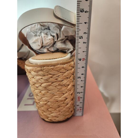 Lisa Vicky Nordstrom Just-V White Leather strappy platform wo. men size 8.5 - Picture 5 of 6